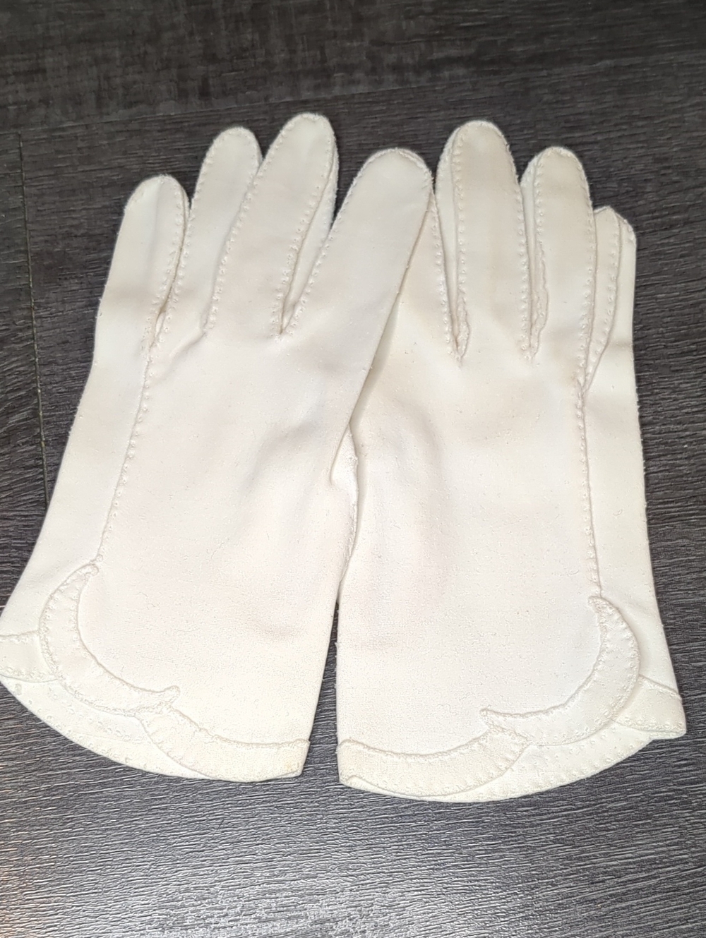 Vintage 1960s Women's White Short Dress Gloves Formal Wedding SZ M